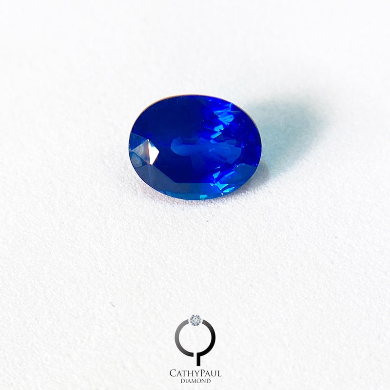 GRS Natural Sapphire Oval 2.97ct Royal Blue