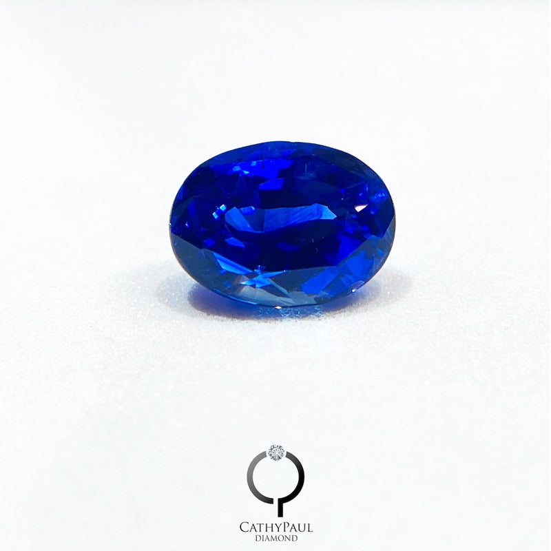 GRS Natural Sapphire Oval 3.48ct Royal Blue