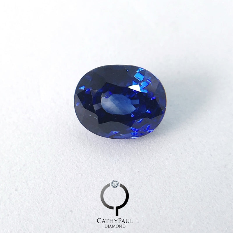GRS Natural Sapphire Oval 3.77ct Royal Blue