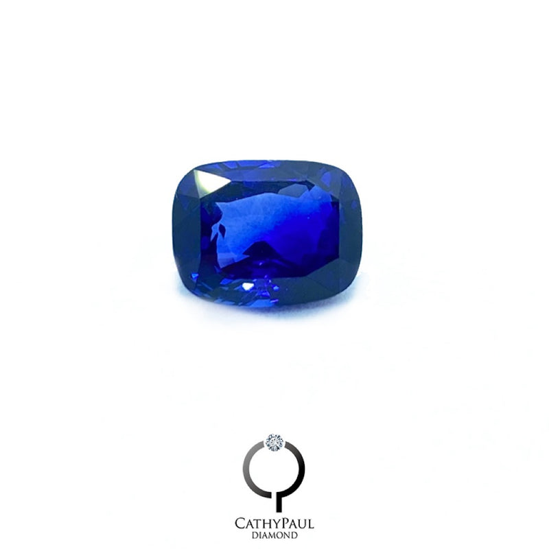 GRS Natural Sapphire Cushion 4.10ct Royal Blue