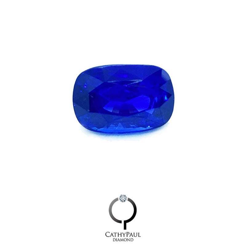 GRS Natural Sapphire Cushion 5.25ct Royal Blue