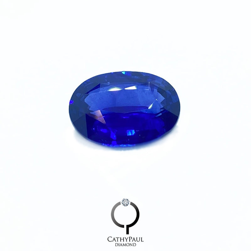 GRS Natural Sapphire Oval 6.12ct Royal Blue