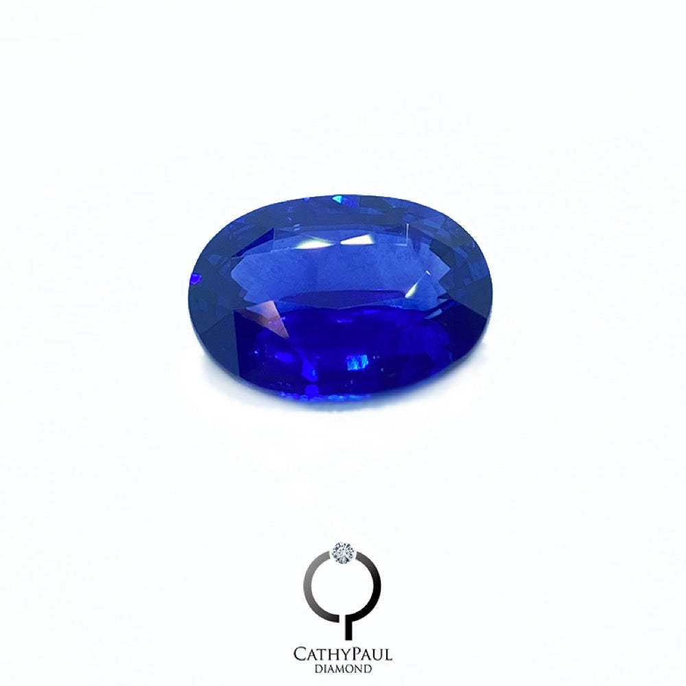 GRS Natural Sapphire Oval 6.12ct Royal Blue