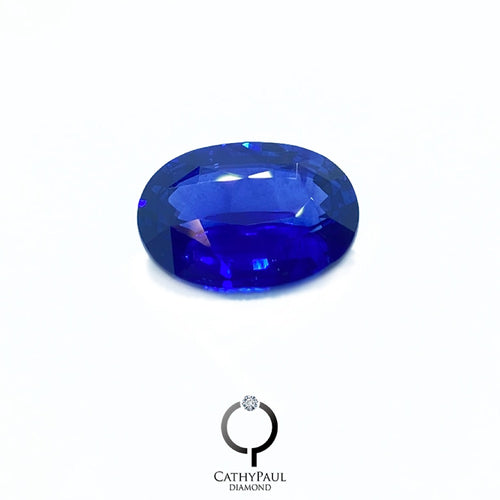 GRS Natural Sapphire Oval 6.12ct Royal Blue