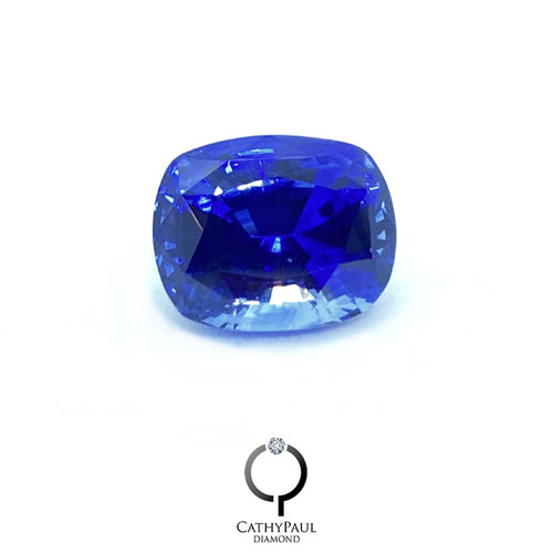 GRS Natural Sapphire Cushion 6.20ct Royal Blue