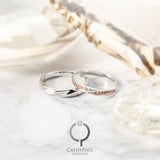 18K粉紅鑽結婚對戒 系列 008